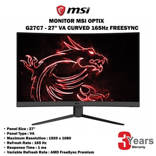 MSI Monitor OPTIX-G27C7 27, 165Hz,1Ms,178