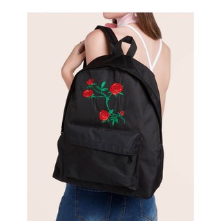 สวยเท่ในใบเดียว!! กระเป๋าเป้ลายกุหลาบ Red Roses ​/​ Red Roses Mochila Backpack