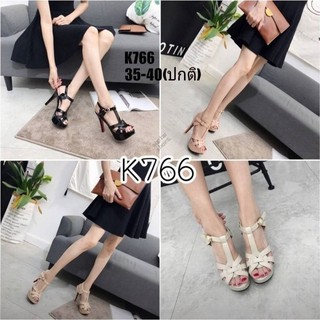 รองเท้าส้นสูง วัสดุหนังแก้ว รหัส:K766
