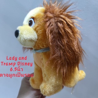 ตุ๊กตา สุนัข ใน Vintage Walt Disney s Animated Film Classic Lady and The Tramp ขนาด6.5นิ้ว ตาจมูกเป็นรอย ลิขสิทธิ์แท้