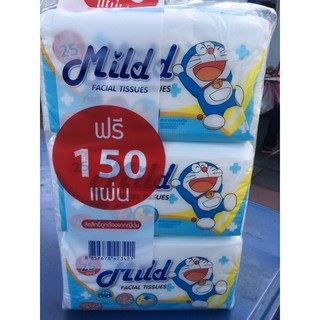 กระดาษทิชชู่ Mild 1แพ๊คมี6ห่อใหญ่ใน1แผ่นมี225แผ่นเป็นแผ่นคู่