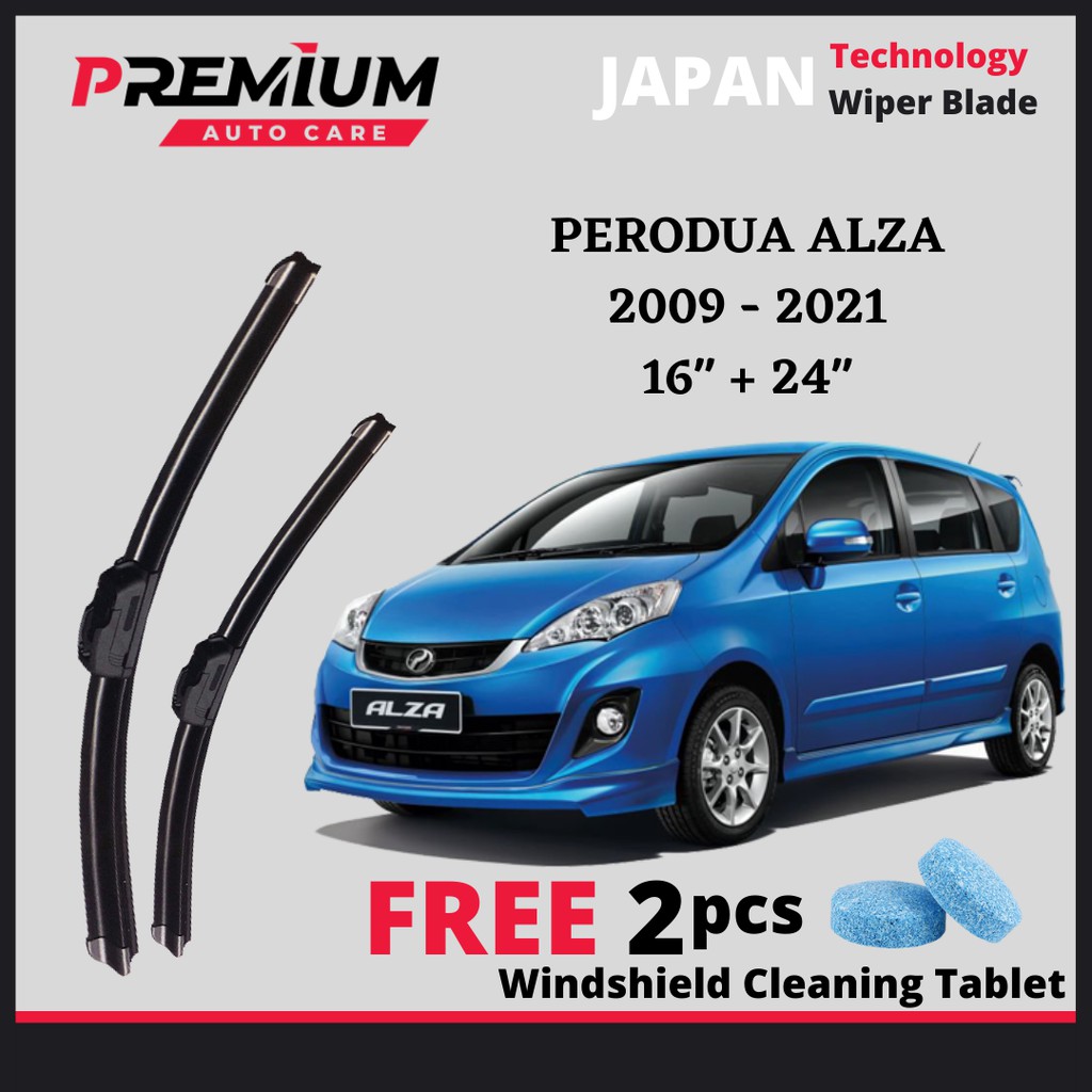 PERODUA ALZA [2009-2021] PREMIUM RUBBER WIPER BLADE JAPAN TECHNOLOGY WIPER BLADE WINDSCREEN WIPER