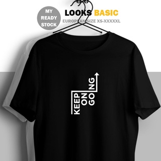 Basic Tee KEEP ON GOING พร้อมส่ง UNISEX เสื้อยืดแขนสั้น ทรงหลวม สําหรับผู้หญิง ผู้ชาย