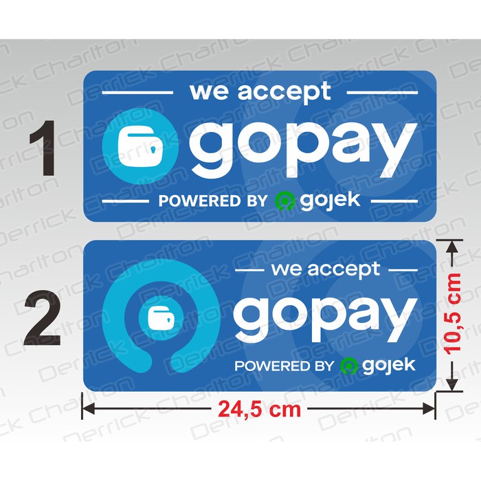 Go Pay Sticker Gopay Sticker ไม่สามารถจ่ายเงินสด 24.5 x 10.5 ซม