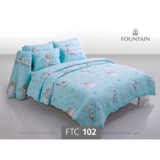 Frozen ลิขสิทธิ์แท้ Fountain FTC102 ผ้าปู + ผ้านวม ลายการ์ตูน โฟรเซ่น Bed Set FTC ชุดเครื่องนอน ผ้าปูที่นอน Elsa เอลซ่า