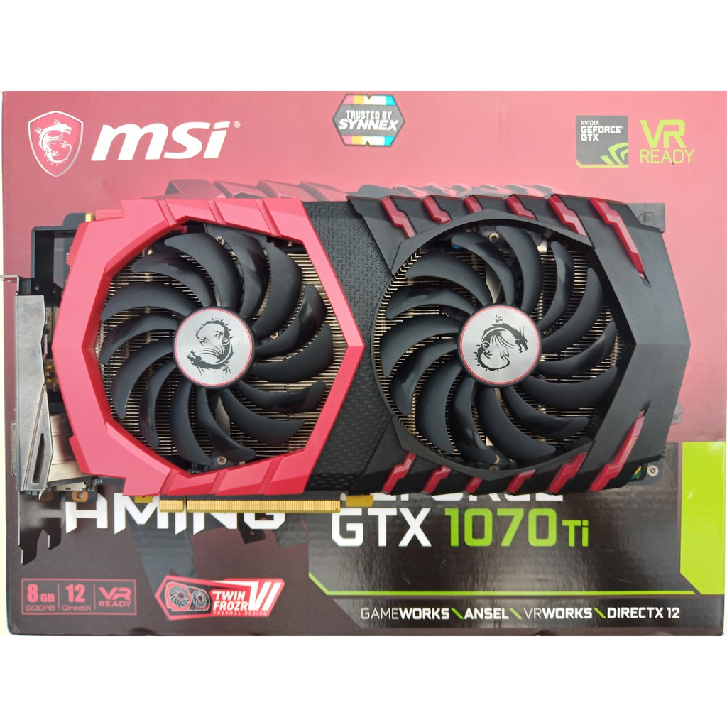 MSI GeForce GTX 1070 Ti GAMING 8GB แรมMicron มือสอง มีกล่อง ใช้งานได้ปกติ ประกัน JIB ถึง 06-10-2021