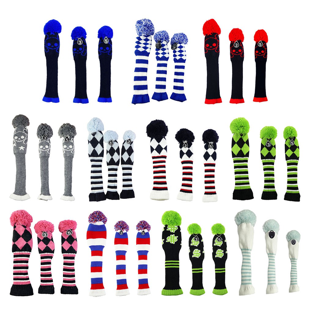 [H2Sports&Fitness] ปลอกป้องกัน Headcover ถักคอยาว 3 ชิ้น