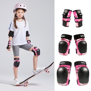 kufun สนับเข่าเด็ก ชุดหมวกกันน็อค สนับเข่าเด็กจักรยาน อุปกรณ์ป้องกันเด็ก Roller Skating Protector ดคุณภาพสูง  สําหรับเด็กหมวกสเก็ตบอร์ด