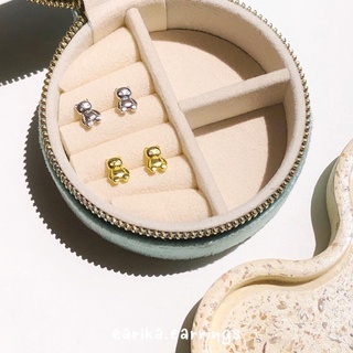 earika.earrings - ted stud ต่างหูแป้นรูปหมีเงินแท้ (มีให้เลือก 2 สี) เหมาะสำหรับคนแพ้ง่าย