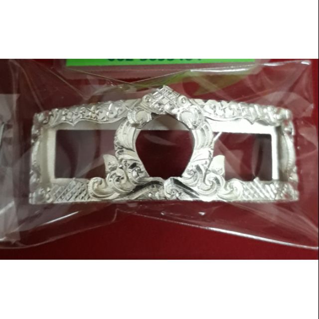 กรอบเลสเนื้อเงินแท้92.5 หลวงพ่อรวย หลวงพ่อเพี้ยน หลวงพ่อ​พัฒน์​ ขนาด4บาทใส่ได้หลายรุ่น