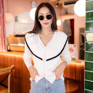 เสื้อไหมพรมคอปกกะลาสี(ส่งฟรีems.)