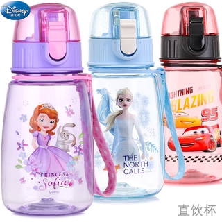 ถ้วยน้ำดื่มสำหรับเด็ก Disney โดยตรงแบบพกพานักเรียนประถมแบบสบาย ๆ ถ้วยสาวฤดูร้อนเด็กถ้วยขวดน้ำ