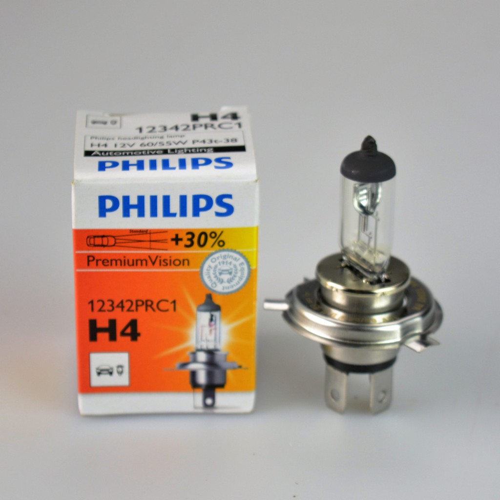 หลอดไฟ Philips H4 12V, 55W60 + ความสว่าง 30% (H4-55(P+30)-WPA)