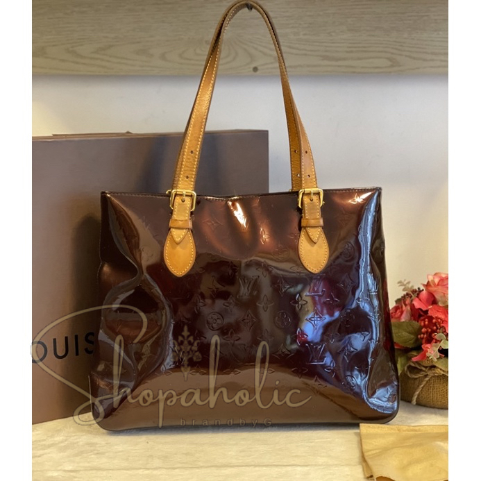 LOUIS VUITTON LV แท้ 💯% BRENTWOOD AMARANTE TOTE BAG กระเป๋าหลุยส์ มือสอง ของแท้