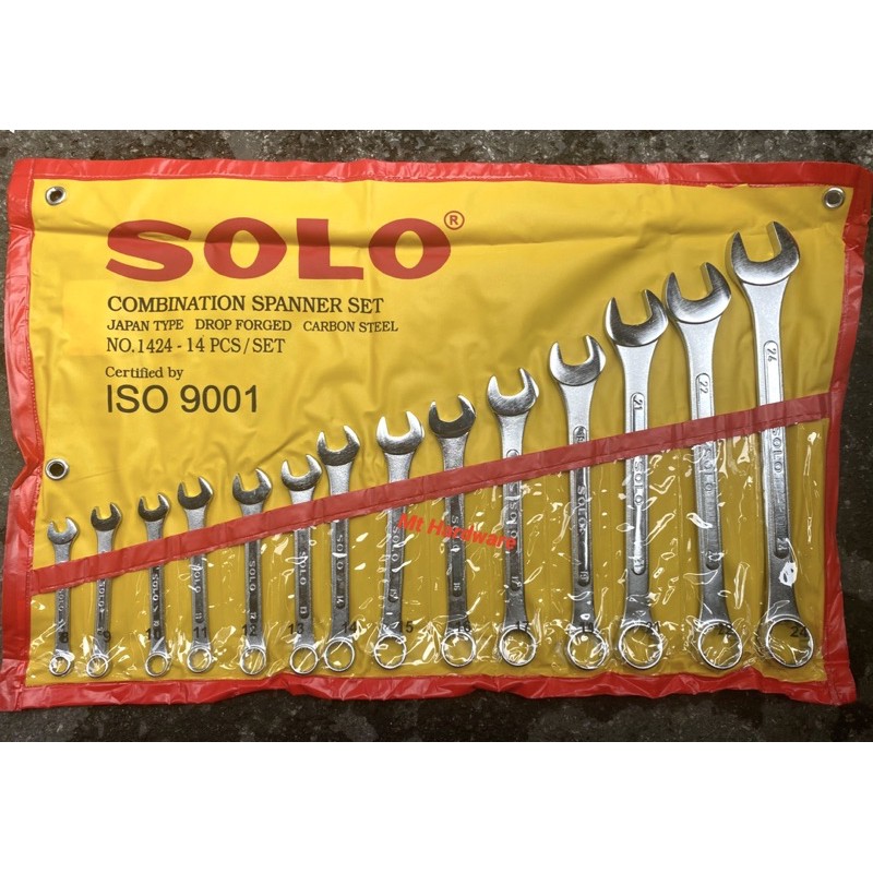 SOLO ชุดประแจแหวนข้างปากตาย ประแจรวม SOLO ขนาด 8-24mm 14ตัว/ชุด