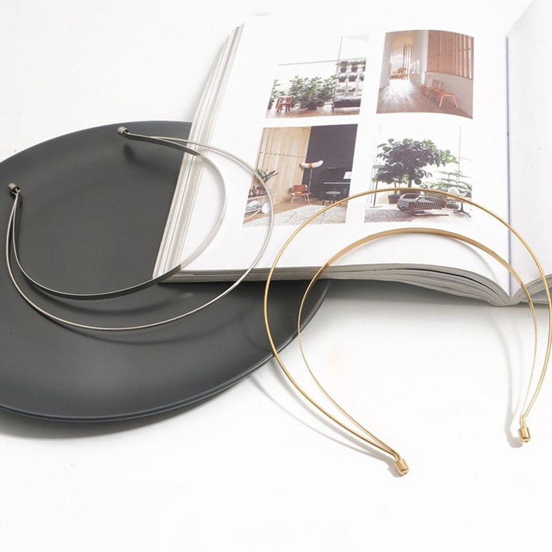 Coo ที่คาดผม กรอบลวดเหล็ก แบบบาง สีทอง งานฝีมือ DIY สําหรับผู้หญิง - รูปที่ 6