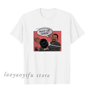  100%COTTONROUND คอลูกเรือเสื้อยืด พิมพ์ลายกราฟิก Will Smith Slaps Chris Rock At Oscars Funn Will Smith แฟชั่นฤดูร้อน สํ