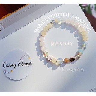 Carrystone  กำไลหินมงคล ประจำวันจันทร์ size 6 mm.