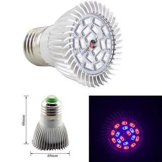 หลอดไฟสเปกตรัม LED 18 ดวง 8W E27 เร่งการเจริญเติบโตของแสง UV สีแดง สีฟ้า สําหรับปลูกพืช ดอกไม้ ผัก