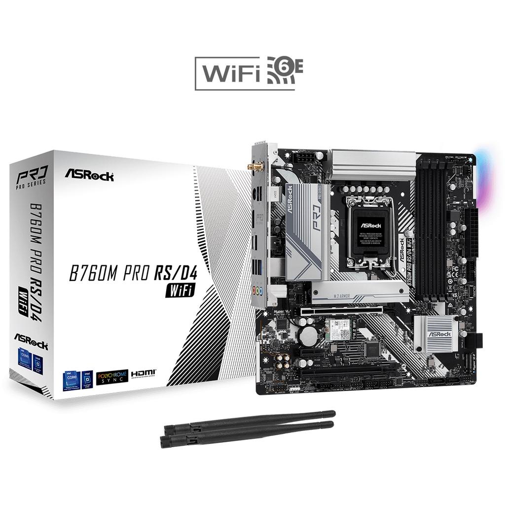 ASROCK B760M Pro RS/D4 WiFi LGA1700 DDR4 WiFi 6E Micro ATX