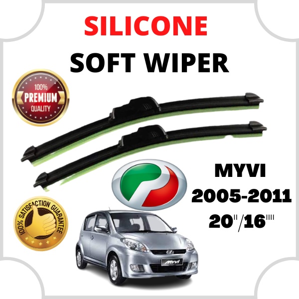 PERODUA MYVI 2005-2011 SILICONE SOFT CAR WIPER (2 ชิ้น/เซ็ต)