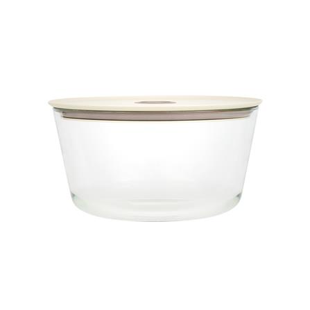 [พร้อมส่ง] HomeDoDee กล่องอาหารแก้วกลม NEOFLAM FIKA CLIK 2.7 ลิตร สีครีม กล่องข้าว กล่องเก็บอาหาร กล