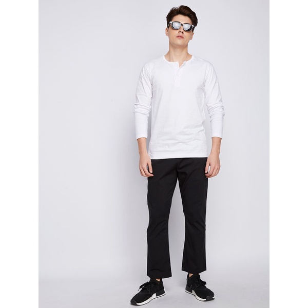 Kochi No Oji/Chino Jump Jogger-Black  /กางเกงผ้าชิโน่ กางเกงลำลอง 5 ส่วน สแลคชายใส่สบาย กางเกงชิโน่ท