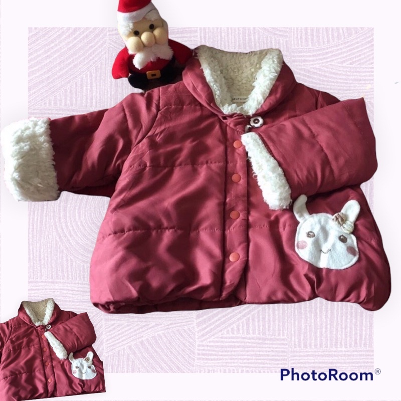 เสื้อกันหนาวเด็ก Coeur a coeur กระต่าย บุนวมขนแกะ SZ.80 มือสอง