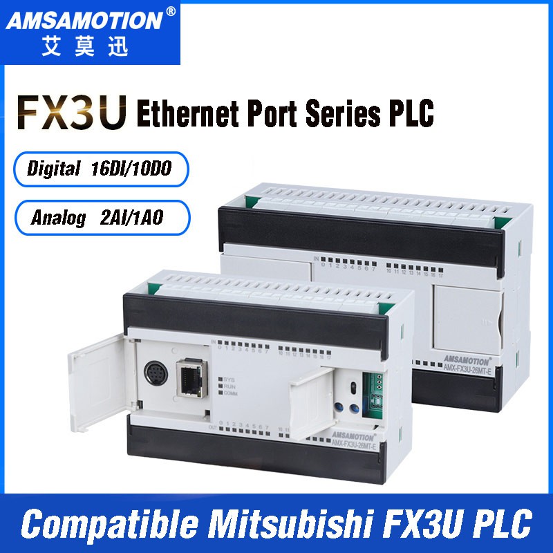 ♥AMSAMOTION♥ Ethernet รุ่น PLC ใช้งานร่วมกับ Mitsubishi FX3U โปรแกรม Logic Controller 26MT/MR 46MR 2