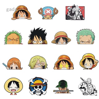 สติกเกอร์ PVC ลายการ์ตูนลูฟี่ One Piece กันน้ํา แบบสร้างสรรค์ สําหรับติดตกแต่งรถยนต์