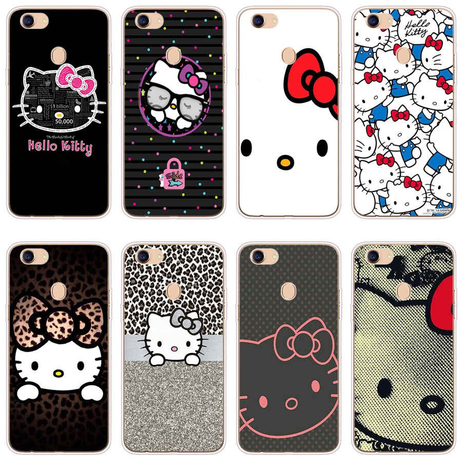 OPPO A39 A57 Reno 2 A12 A83 F5 F7 A73 Case TPU Soft Silicon Protecitve Shell Phone casing Cover Cute hello kitty