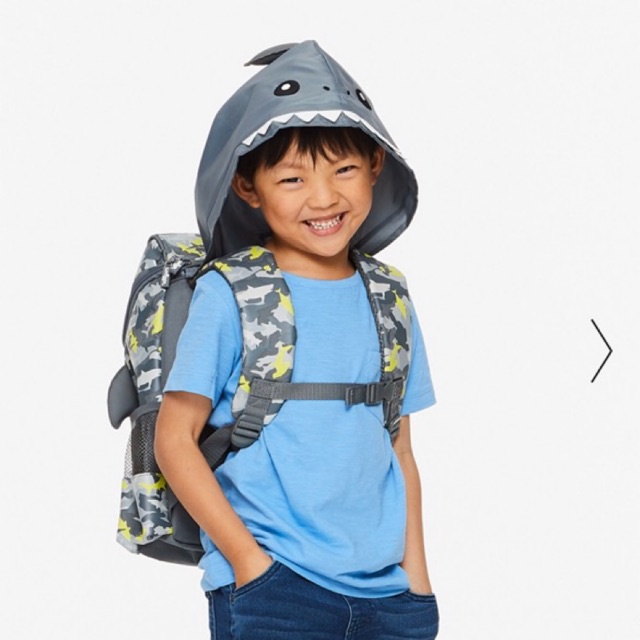 เป้ Smiggle ลายฉลาม 14” Hoodie Character Junior Backpack Shark