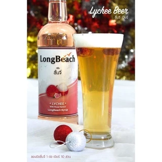 ลองบีชไซรัปลิ้นจี่(320ml.) LongBeach Lychee Syrup น้ำเชื่อม/ น้ำหวาน/ น้ำผลไม้เข้มข้น