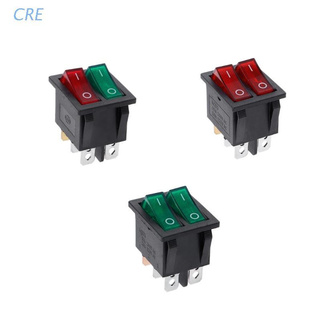 Cre สวิทช์คันโยก 6 Pin พร้อมไฟสีแดงสีเขียว 20A 125V Ac