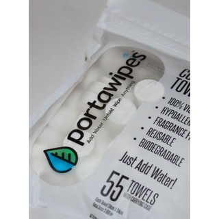 Free Shipping 55 Pcs ทิชชู่อัดเม็ด เอนกประสงค์พอต้าไวพ์ Portable Compressed Towel Portawipes