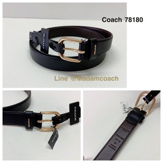 พร้อมส่ง เข็มขัดผู้หญิง Coach 78180 Classic Leather Belt Black ของแท้ Size M เอว 31.5-35.5 นิ้ว