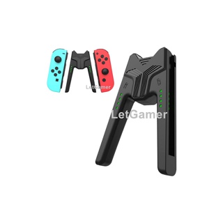 มีไฟ LED ชาร์จไปด้วย เล่นไปด้วย กริบจอยเกม Joy Con แท่นชาร์จ สําหรับ Nintendo Switch OLED / Switch Joy Con