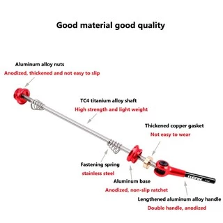 TOOPRE แกนปลดเร็วดุมล้อจักรยาน Titanium Axle CNC Turning Lightweight Quick Skewers