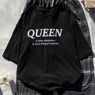 (ขายเฉพาะเสื้อ)เสื้อยืดโอเวอร์ไซส์ Oversize ผ้าคอตตอน ลายQueen