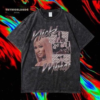 เสื้อยืดผ้าฝ้าย เสื้อยืด พิมพ์ลาย Tryworldbdg OFFICIAL NICKI MINAJ สําหรับผู้ชาย | เสื้อยืด ซักได้ | หินล้างทําความสะอาด