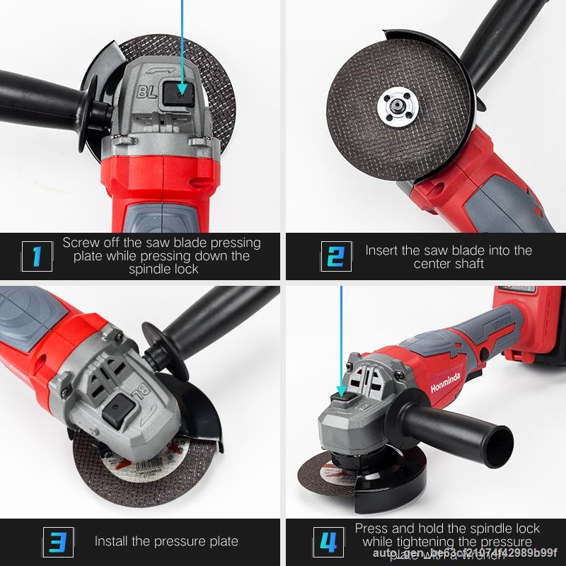 Honminda Brushless Cordless Angle Grinder Grinding Machine Cutting
