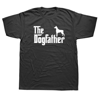 เสื้อยืดคอกลม แขนสั้น ผ้าฝ้าย พิมพ์ลาย Doberman The DogFather สําหรับผู้ชาย