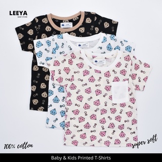 Leeya เสื้อยืดเด็ก (ลายเพชร) เสื้อยืดเด็ก เสื้อผ้าเด็ก ชุดเด็ก เสื้อยืดเด็กชาย Supersoft Baby &amp; Kids Tshirt