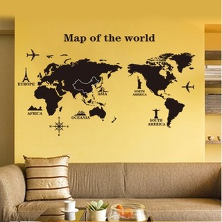 มีโค้ดลดเพิ่ม 10 บาท สติ๊กเกอร์ติดผนัง map of the world