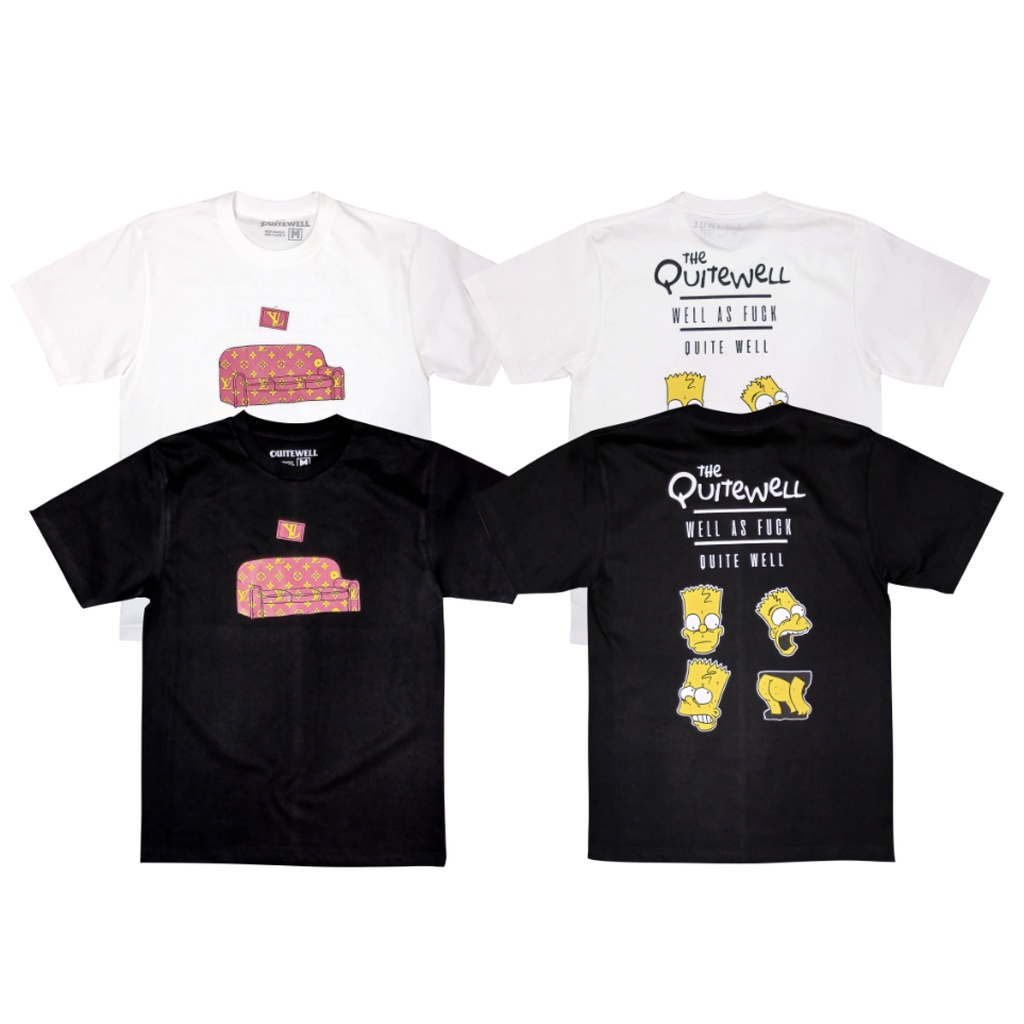 QUITEWELL เสื้อยืดแขนสั้น 13 SOFA BLACK or WHITE เสื้อผู้ชาย Oversize สกรีนลาย สีดำ สีขาว วินเทจ