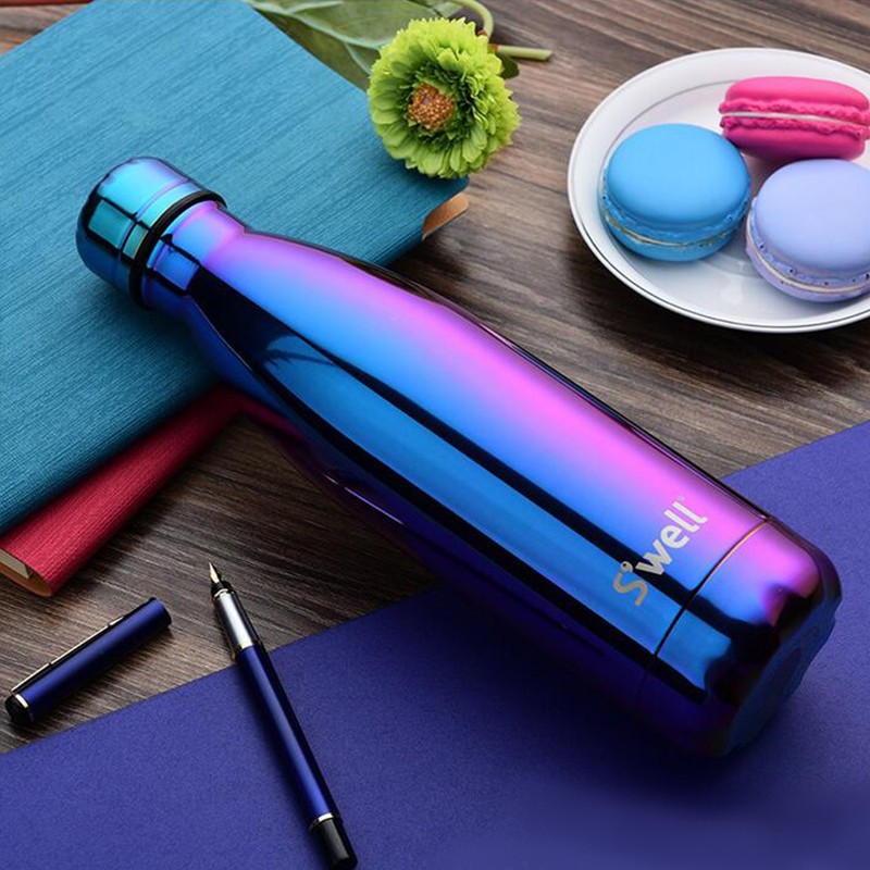 OneTwoCups Swell Thermos Drinking Bottle 500ml - HS-6611 - Blue Metallic