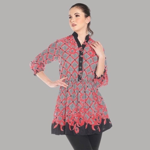 KEMEJA IFA Batik Dewi Akuti 32 เสื้อเบลาส์ผู้หญิง เสื้อคอปกเซี่ยงไฮ้