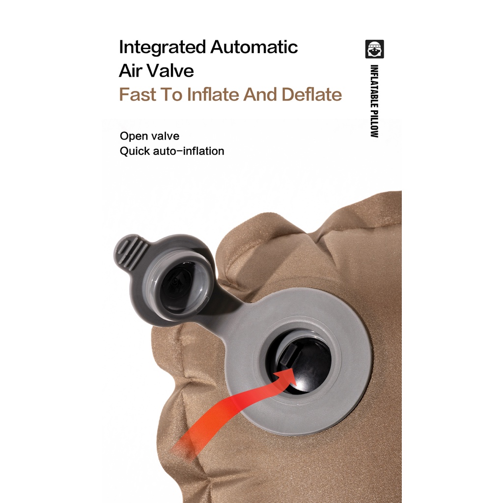 MOBI GARDEN หมอนเป่าลม อัตโนมัติ เบาพิเศษ ฟองน้ํา สะดวกสบาย แบบพกพา สําหรับตั้งแคมป์ เดินทาง กลางแจ้ง - รูปที่ 5