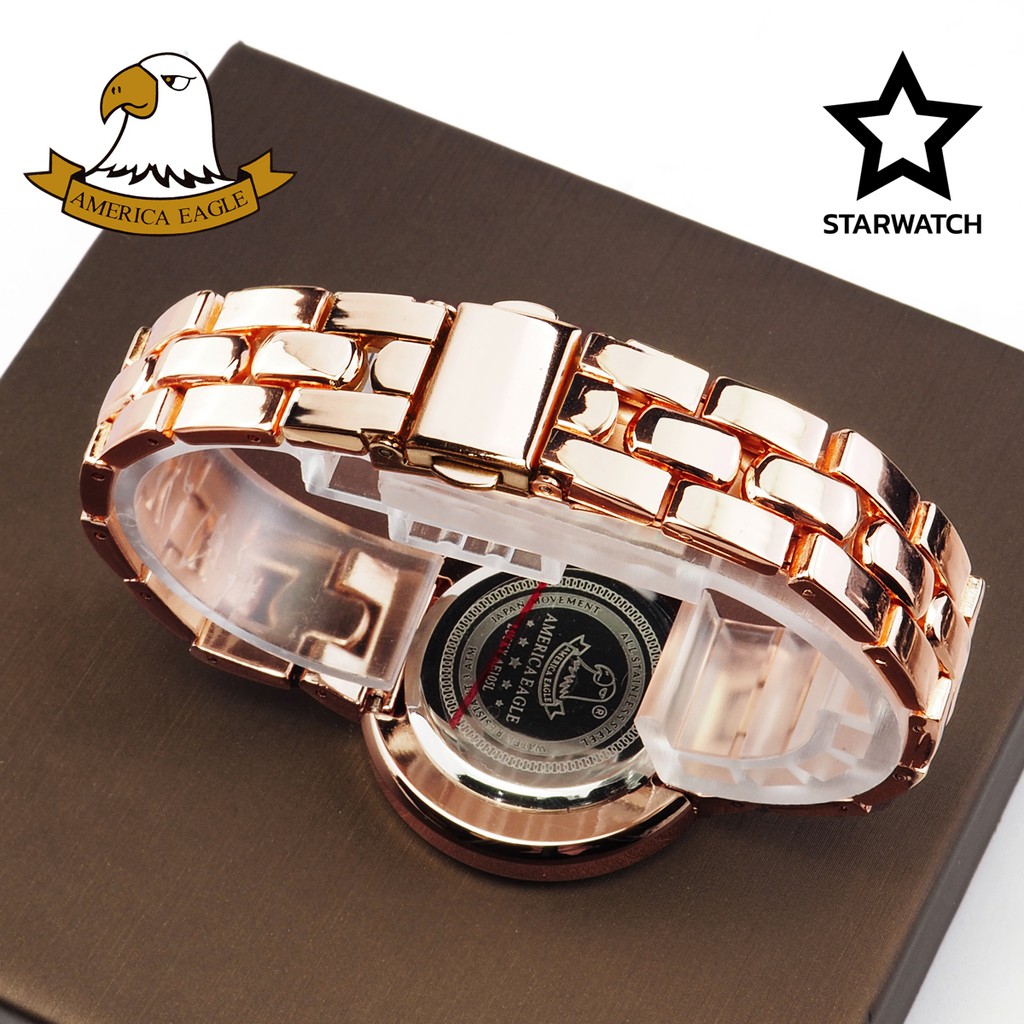 GRAND EAGLE นาฬิกาข้อมือผู้หญิง สายสแตนเลส รุ่น AE105L – PINKGOLD/BLACK