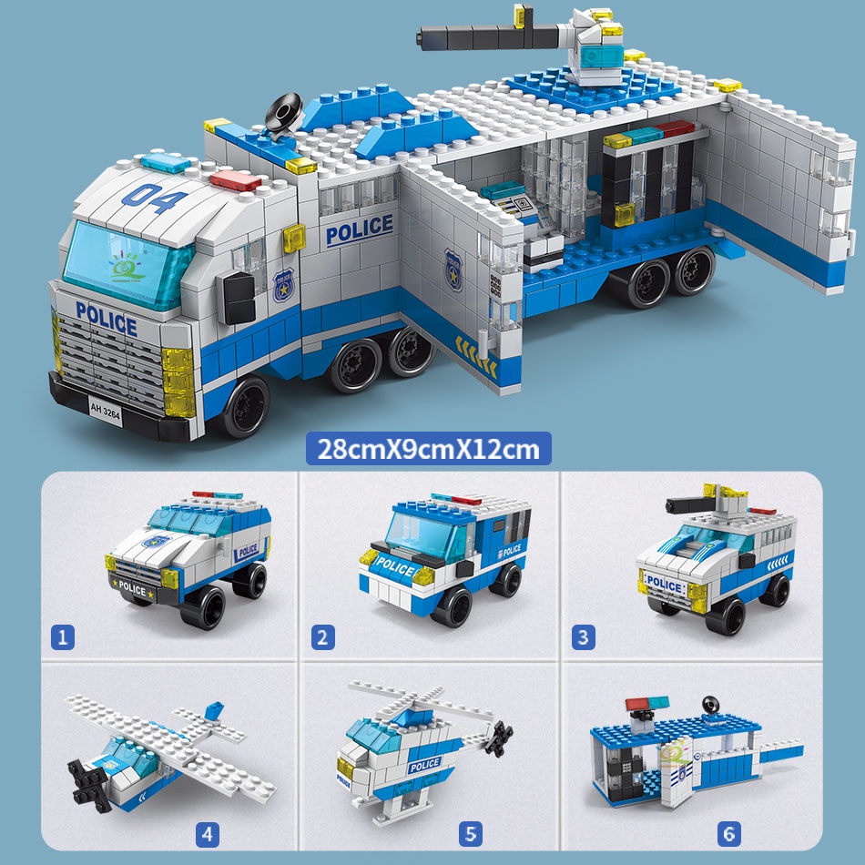 บล็อกตัวต่อ รูปรถจราจร รถพยาบาล รถพยาบาล ของเล่นก่อสร้าง สําหรับเด็ก 20 สไตล์ 1000 ชิ้น - รูปที่ 7